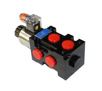 1 Uds HSV6 Selector de desviación de flujo hidráulico desviador de flujo selectivo válvula de conmutación de aceite hidráulica 2 posiciones 6 vías(DC24V)