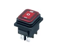 1 Uds. Interruptor basculante cuadrado rojo de luz de 3 posiciones 6 pines IP65 ON-OFF-ON 16A/20A interruptor basculante impermeable interruptor basculante de plástico for barco