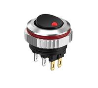 1 Uds. Interruptor basculante de 16MM 2NO/2NO2NC botón cromado o botón negro oxidado corriente 7A con led 5-24V/220V(6pin R(black key),2 2NO2NC,5-24V)