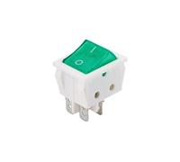 1 Uds interruptor basculante KCD4 250VAC rojo, verde, negro y azul luz LED 4P 6P 2 engranajes enchufe blanco 30A interruptor de contacto plateado tapa del botón de encendido(Green LED 4P-01)