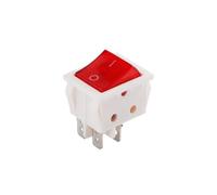 1 Uds interruptor basculante KCD4 250VAC rojo, verde, negro y azul luz LED 4P 6P 2 engranajes enchufe blanco 30A interruptor de contacto plateado tapa del botón de encendido(Red LED 4P-01)