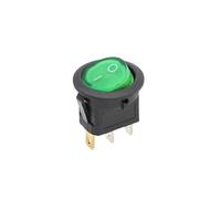 1 Uds interruptor basculante redondo de encendido/apagado iluminación LED salpicadero de coche camión 12V 220V interruptor de salto redondo(Green,220V)