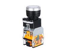 1 Uds interruptor con botón LED de encendido/apagado bloqueo automático momentáneo luz 22mm 12V 24V 110V 220V rojo verde 1NO1NC 2NO(WHITE,22MM-1NO1NC_SELF LOCK_110 V)