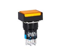 1 Uds. Interruptor de botón de bloqueo automático/reinicio automático de LA16-22D cuadrado con luz fuente de alimentación de 16mm contacto doble de 8 pines 2NC/2NO 220V 24V(Self-locking 220V)