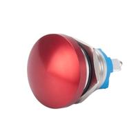 1 Uds. Interruptor de botón de Metal de 16/19/22mm interruptor de alimentación de tornillo de reinicio automático momentáneo a prueba de agua(16mm Red)