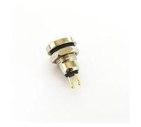 1 Uds. Interruptor de botón de metal redondo pequeño de 8mm con pies chapados en oro, resistente al agua, botón de inicio de reinicio automático, interruptor de timbre DC36V 2A