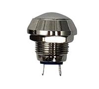 1 Uds. Interruptor de botón Metal reinicio 12mm IP65 resistente al agua sin luz 220V interruptor aleación plata pequeño uso General(Arc Head,Screw foot)