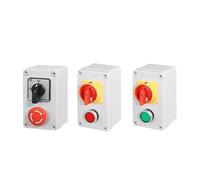 1 Uds interruptor de leva botón pulsador 2P caja parada de emergencia apagado-encendido plata Chip de contacto cinta transportadora parada de inicio carcasa impermeable(Padlock Red)