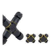 1 Uds IP68 M20 conector de Cable impermeable for exteriores cruzado Cable eléctrico Terminal de bloqueo de tornillo de 4 vías caja de conexiones a prueba de lluvia de 2/3 pines(M20 Cross 2P 9-12mm)