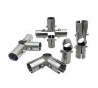 1 Uds. Junta de tubo redondo de 25mm conector de tubo de acero inoxidable estante de exhibición de ropa soporte de varilla abrazadera fija herrajes for muebles(25mm-ping3T)