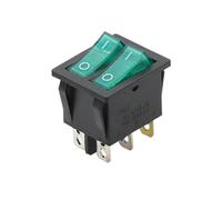 1 Uds KCD8 6PIN 16A 250V 20A 125V interruptor basculante de doble luz impermeable ON-OFF KCD6 alimentación barco enganche ESSEIEIE(2D6P-Green Green)