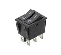 1 Uds KCD8 6PIN 16A 250V 20A 125V interruptor basculante de doble luz impermeable ON-OFF KCD6 alimentación barco enganche ESSEIEIE(2D6P-Black Black)