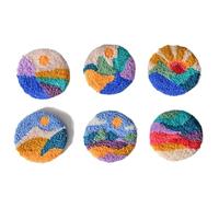 1 Uds. Kit de aguja perforadora paisaje con posavasos, juego completo iniciación bordado for principiantes para Hazlo Tú Mismo