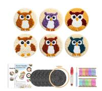 1 Uds. Kit de iniciación posavasos con aguja perforadora, bordado, costura fácil para Hazlo Tú Mismo(Color5)