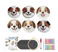 1 Uds. Kit de iniciación posavasos con aguja perforadora, bordado, costura fácil para Hazlo Tú Mismo(Color3)