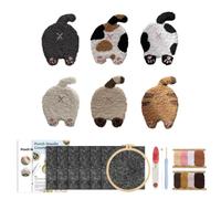 1 Uds. Kit de iniciación posavasos con aguja perforadora, bordado, costura fácil para Hazlo Tú Mismo(Color6)