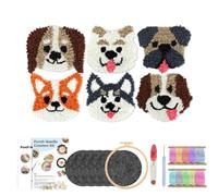 1 Uds. Kit de iniciación posavasos con aguja perforadora, bordado, costura fácil para Hazlo Tú Mismo(Color4)