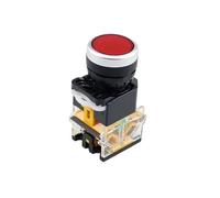 1 Uds LA38-11D/11DS interruptor de botón de contacto plateado con luz de encendido/apagado momentáneo/enganche 22mm 220V 24V indicadores LED(Red,Self-locking,6V)