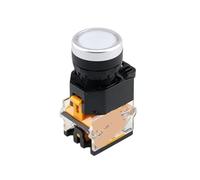 1 Uds LA38-11D/11DS interruptor de botón de contacto plateado con luz de encendido/apagado momentáneo/enganche 22mm 220V 24V indicadores LED(White,SELF-LOCKING_6V)