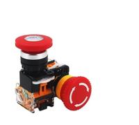 1 Uds LA38-11ZS autobloqueo 22mm botón de encendido de emergencia interruptor de botón de parada de emergencia con cabeza de seta(STOP logo)