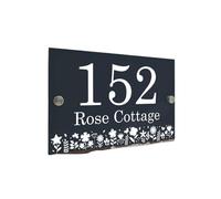 1 Uds. Letrero De Número Casa Moderno Antracita, Placa Otoño, Hojas Calabaza Y Setas(Style 4,280cm x 140cm)