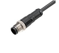 1 Uds M12 escudo cabeza recta 3P 4 pines 5 agujeros 6 8 12 núcleos 1M IP67 conector impermeable cabeza angular(120025 1 meter,PUR_2P)
