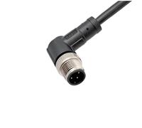 1 Uds M12 escudo cabeza recta 3P 4 pines 5 agujeros 6 8 12 núcleos 1M IP67 conector impermeable cabeza angular(120029 1 meter,PUR_6P)