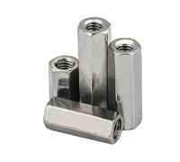 1 Uds M12 M14 M16 M18 M20 tuercas de acoplamiento de varilla hexagonal de rosca derecha e izquierda 304 tuerca hexagonal larga de acero inoxidable tuerca de rosca de conexión (Color : 1Pcs_M12x100 (S