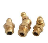 1 Uds M6 M8 M10 M12 M14 M16 boquilla de engrase de latón rosca de boca de aceite de cobre recta 45 90 grados boquillas de pistola de engrase de junta Universal(M8x1 (45 Degrees))