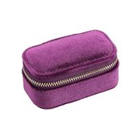 1 Uds. Mini caja portátil de viaje terciopelo for anillos, pendientes una sola capa, organizador collares, estuche almacenamiento joyería Para Schmuck(Color1)