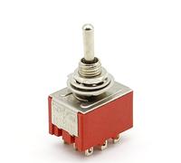 1 Uds. Mini interruptor de palanca rojo de 9 pines ON-OFF-ON de 3 posiciones CA 6A/125V 3A/250V