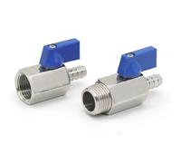 1 Uds MINI válvula de bola 1/8 1/4 3/8 1/2 a 7mm 10mm 8mm 12mm adaptador de torre de tubo hilo femenino macho 304 válvula de bola de 2 vías(1/2",6_MALE)