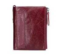 1 Uds. Monederos de Cuero a la Moda for Mujer, monederos Plegables, Tarjetero, billeteras, Monedero Negocios, Clip for Dinero para Viajes Y Centros Comerciales(Wine Red)