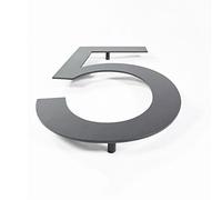 1 Uds. Número De Casa Flotante De Acero Inoxidable De 200mm Placas De Señal De Dirección De Calle Al Aire Libre 8 "números De Puerta Negros Grandes, For Mejorar El Hogar Buzón De Patio 0-9(Number 8)