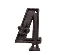 1 Uds. Número De Casa Hierro Fundido, Placa Puerta Antigua Metal, Números Dirección, Decoración Calle Apartamento(4)