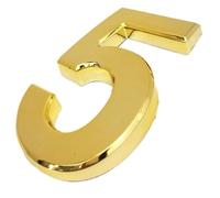 1 Uds. Número De Casa, Placa Puerta Del Hotel, Dirección Hogar, Pegatina Números Buzón, 10cm, Signo Dígitos Moderno 0-9, Color Dorado(5)