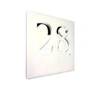1 Uds. Números De Casa Modernos Acrílicos, Señal Puerta, Dirección, Calle, Letras 3D, Placas, Nombre Al Aire Libre, Placa Decorativa for El Hogar(White Silver,18x18cm)
