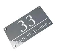 1 Uds. Números De Puerta Modernos Acrílicos, Señales Flotantes, Placas Dirección, Identificación for Exteriores, Decoración Del Hogar(Gray White,20x30cm)