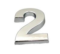 1 Uds./pegatina for Número De Casa, Placa Chapada En Puerta for Decoración Del Hogar, Dígitos Dirección, Señal Hotel, 5cm Plata(Number 2)
