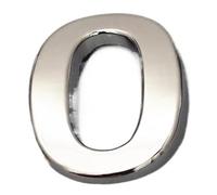 1 Uds./pegatina for Número De Casa, Placa Chapada En Puerta for Decoración Del Hogar, Dígitos Dirección, Señal Hotel, 5cm Plata(Number 0)
