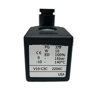 1 Uds PG3/8 V10-C3C válvula de desmontaje del compresor de aire válvula solenoide de doble tornillo bobina agujero interior 13mm, altura 38,5mm(Dc24v)