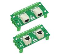 1 Uds. Placa de conexión RJ45 2 conectores RJ45 y 2 bloques de terminales de 8 pines carril DIN y pie de montaje de Panel