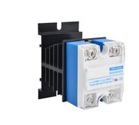 1 Uds relé de estado sólido 25A 40A CC a CC/CC a entrada de CA 3-32VDC a salida 5-220VDC/24-480VAC SSR monofásico con disipador de calor(25DD with Heat Sink)