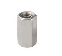 1 Uds Rosca Izquierda 304 Tuercas De Acoplamiento Varilla Hexagonal Acero Inoxidable Espaciador Separación Tuerca Larga M6 M8 M10 M12 M14 M16(M8x25mm)