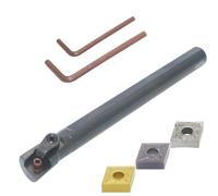 1 Uds S16Q-MCLNR12/S20R-MCLNR12/S25S-MCLNR12/S32T-MCLNR12 barra de perforación interna de torno portaherramientas de torneado de 95 grados con 3 uds insertos de carburo(S32T-MCLNR12)