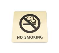 1 Uds., Señal De Advertencia No Fumar, Logo, Marca No Humo, Pegatina Pegamento for Lugares Públicos, Decoración Interior Del Hogar Y La Habitación(Gold)