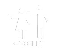 1 Uds. Señal De Orientación for Inodoro for Hombres Y Mujeres(White - Left)