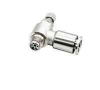 1 Uds SL4/6/8/10/12mm totalmente de cobre niquelado enchufe rápido tráquea cilindro neumático válvula de velocidad válvula de acelerador rosca externa(SL8-01)