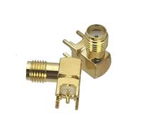 1 Uds SMA macho y hembra jack mamparo y brida montaje de Panel de soldadura y conector adaptador RF de montaje PCB(SMA F PCB RA)
