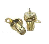 1 Uds SMA macho y hembra jack mamparo y brida montaje de Panel de soldadura y conector adaptador RF de montaje PCB(SMA Fnut P)